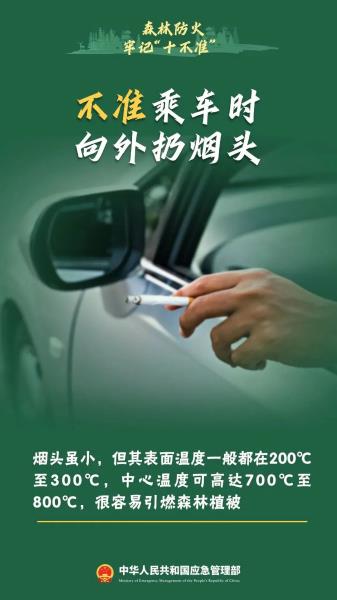 8.不准乘车时向外仍烟头