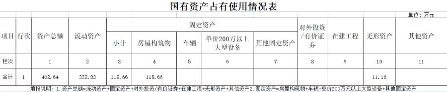 固定资产占用表