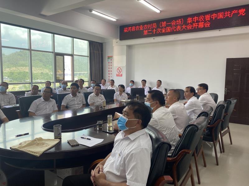 梁河县农业农村局二级班子以上人员收看大会直播 (1)